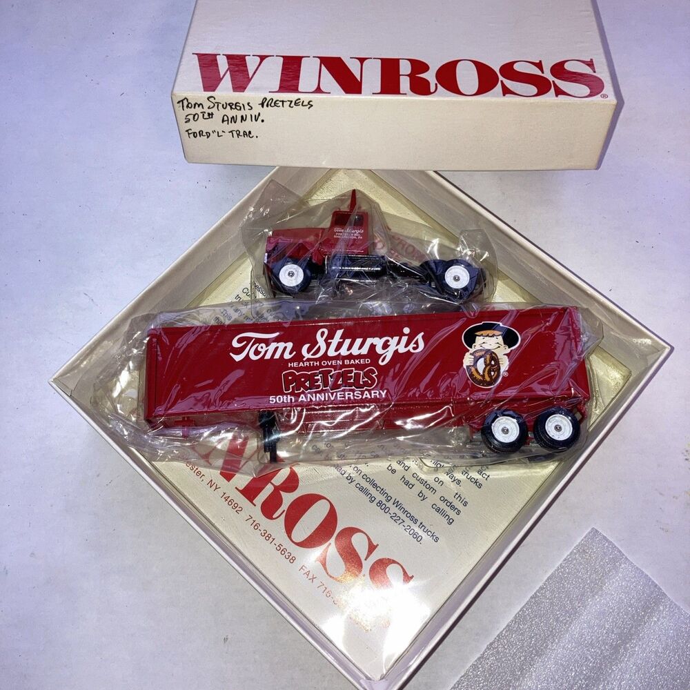 Winross Tom Sturgis Pretzels 50th Anniversary Signed Box 1/64 Tractor Trailer